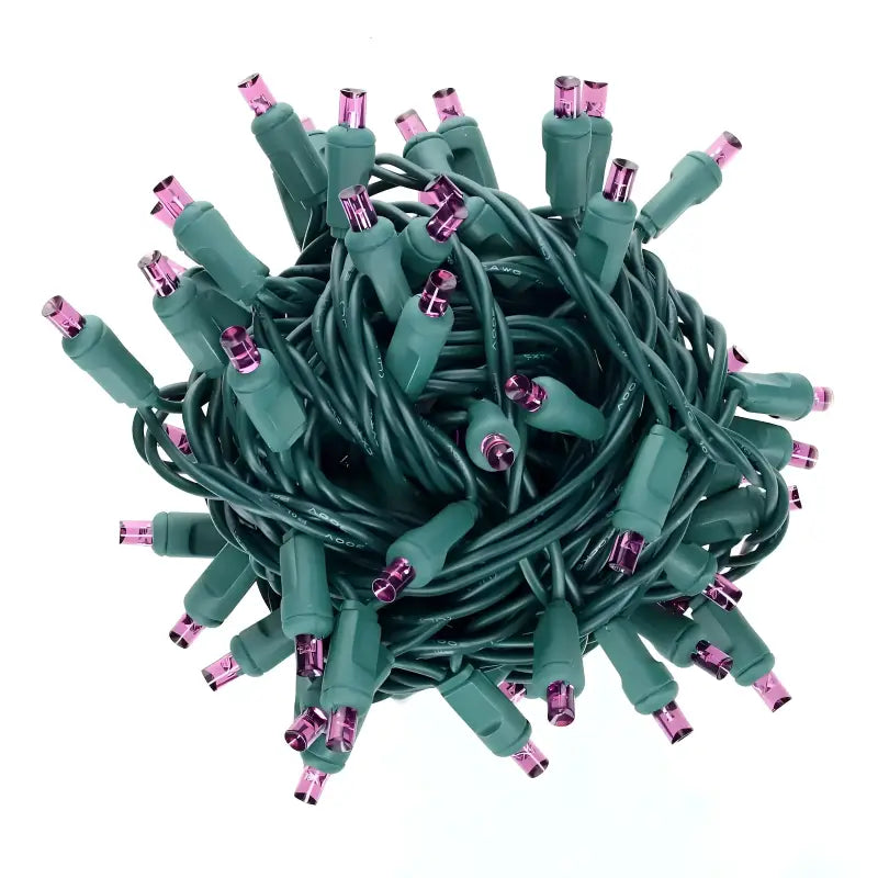 50 5mm Purple SuperSpark® LED Strobe Christmas Lights, 6" Spacing, Green Wire