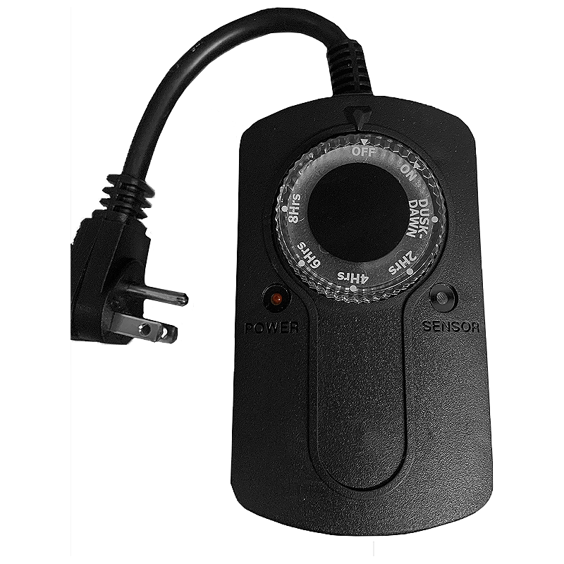 2 Outlet 15 Amp Outdoor Photocell Timer - Christmas Light Installation Accessories