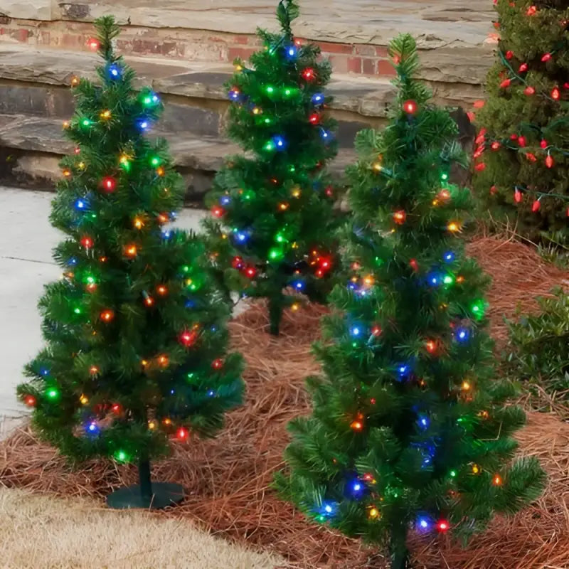 2’ Winchester Fir Prelit Walkway Tree with Multicolor LED Lights