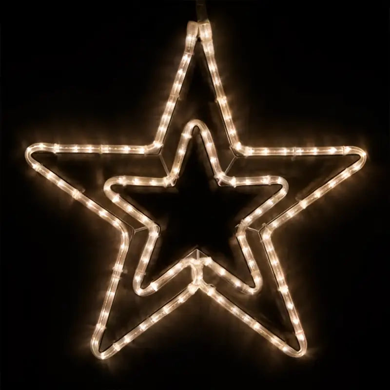 22’’ Warm White LED Double 5 Point Star - Wireframes Displays and Yard Art