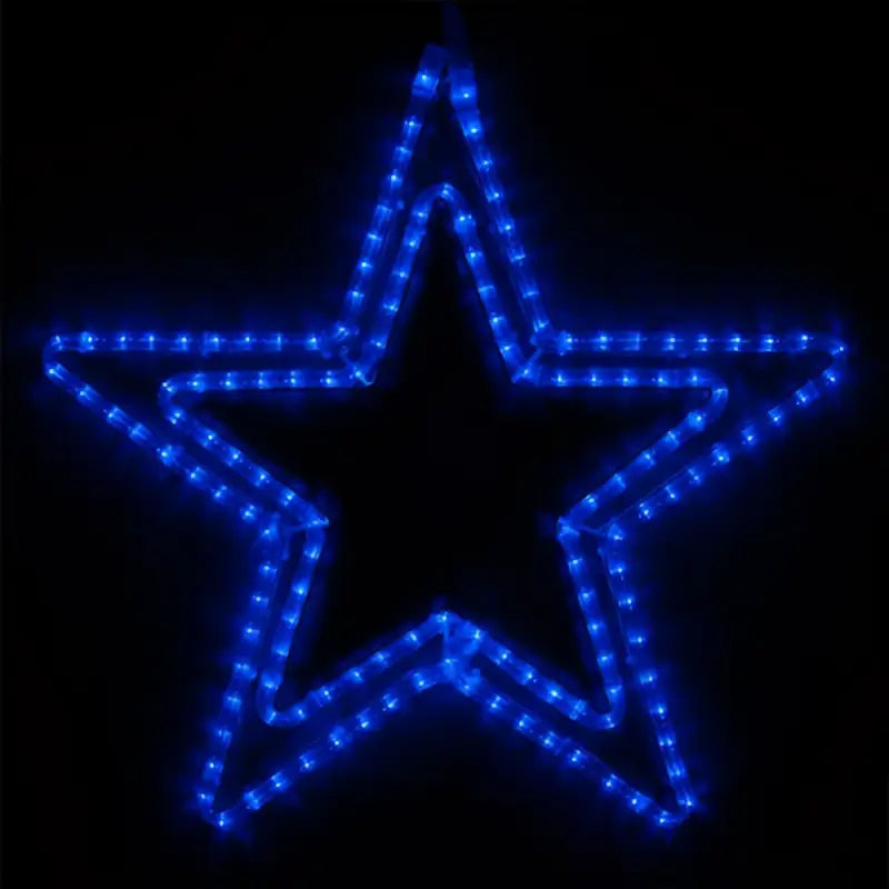 24’’ Blue LED Double 5 Point Star - Wireframes Displays and Yard Art