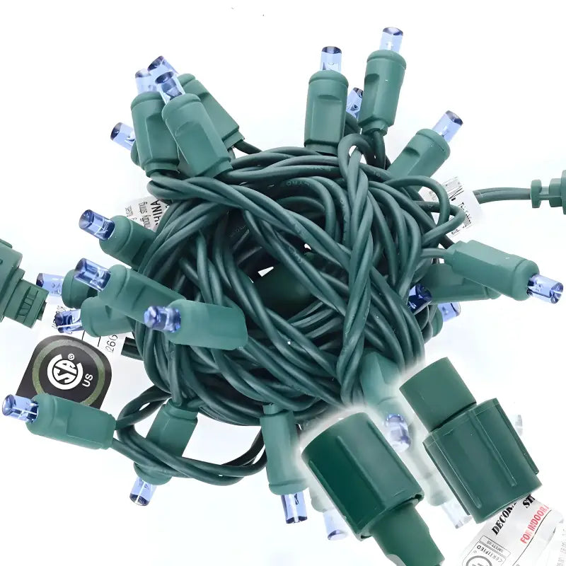 25 5mm Blue Commercial Co Axial LED Christmas Lights 4’’ Spacing Christmas Lights