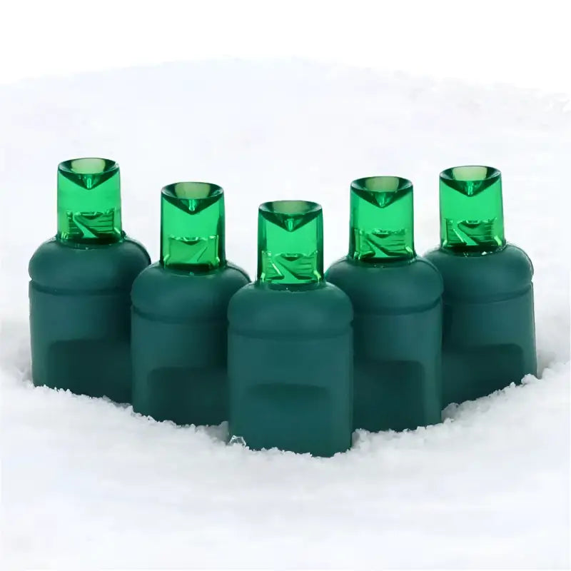 25 5mm Green Commercial Co Axial LED Christmas Lights 4’’ Spacing Christmas Lights