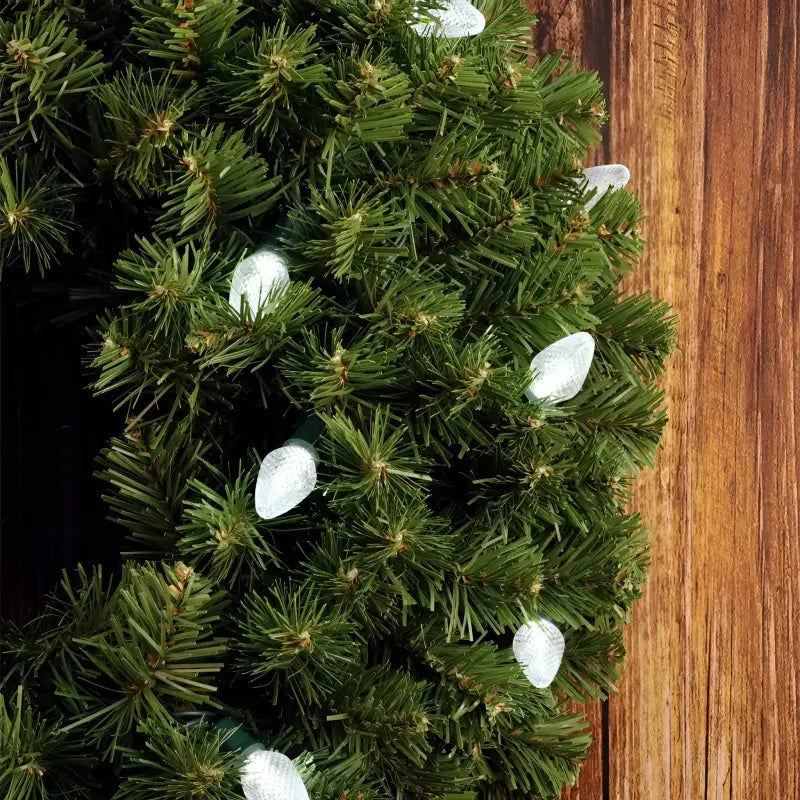 25 C7 Cool White LED Christmas Lights 8’’ Spacing - Christmas Lights