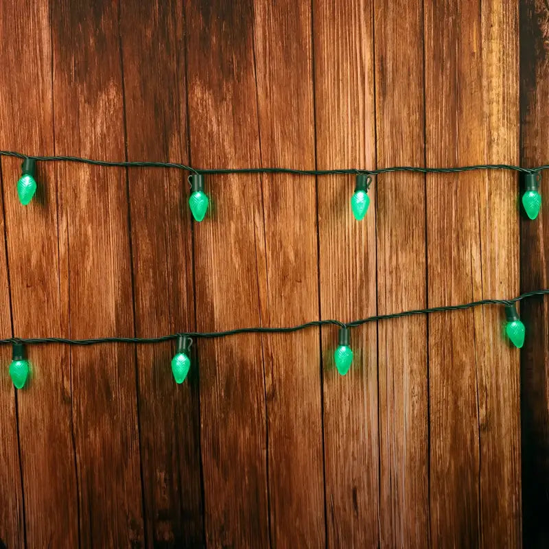 25 C7 Green LED Christmas Lights 8’’ Spacing Christmas Lights