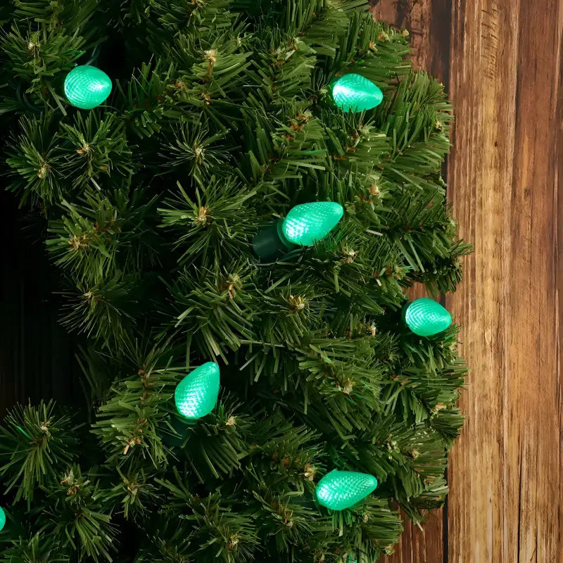 25 C7 Green LED Christmas Lights 8’’ Spacing - Christmas Lights