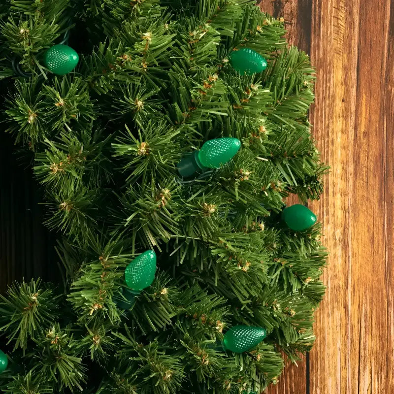 25 C7 Green LED Christmas Lights 8’’ Spacing - Christmas Lights