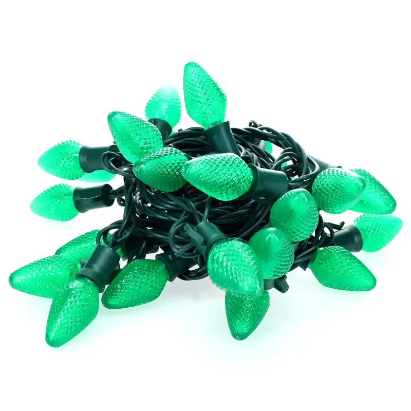 25 C7 Green LED Christmas Lights 8’’ Spacing - Christmas Lights