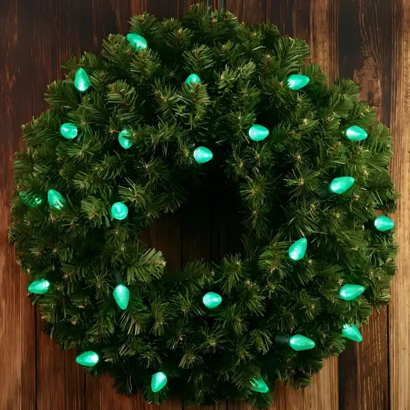 25 C7 Green LED Christmas Lights 8’’ Spacing - Christmas Lights