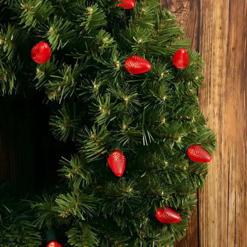 25 C7 Red LED Christmas Lights 8’’ Spacing - Christmas Lights