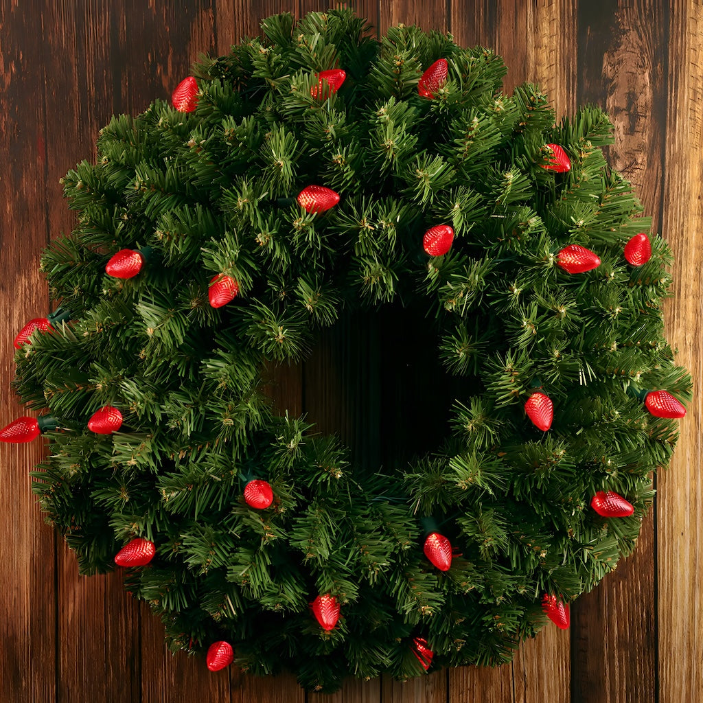 25 C7 Red LED Christmas Lights 8’’ Spacing - Christmas Lights