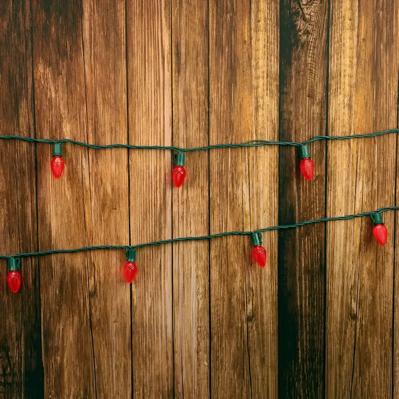 25 C7 Red LED Christmas Lights 8’’ Spacing - Christmas Lights