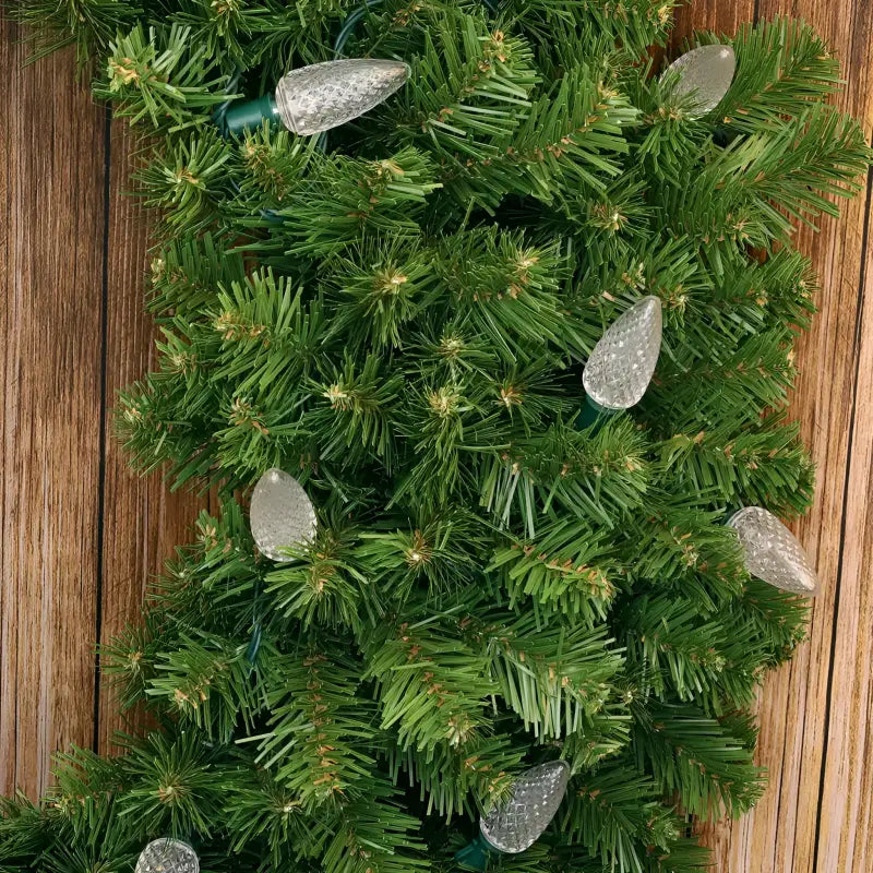 25 C9 Cool White LED Christmas Lights 8’’ Spacing - Christmas Lights