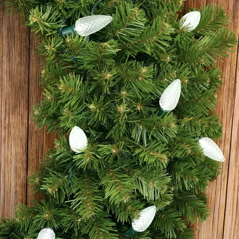 25 C9 Cool White LED Christmas Lights 8’’ Spacing - Christmas Lights