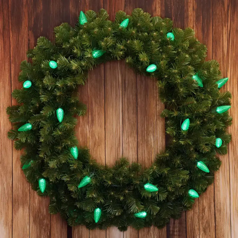25 C9 Green LED Christmas Lights 8’’ Spacing - Christmas Lights