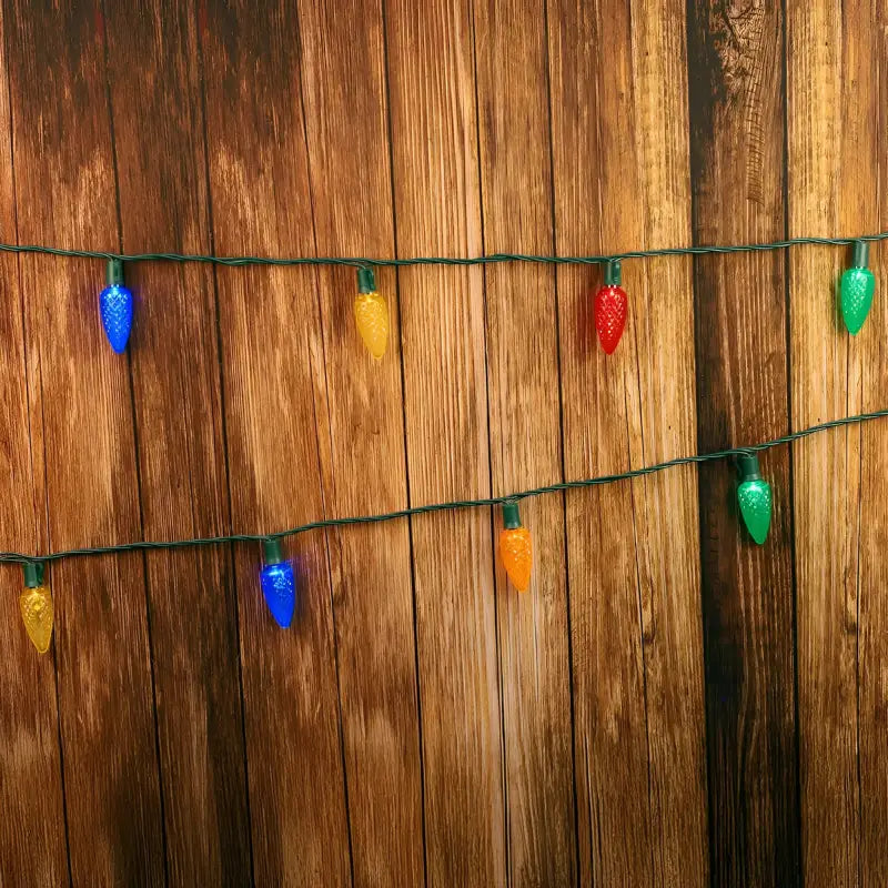 25 C9 Multicolor LED Christmas Lights 8’’ Spacing Christmas Lights