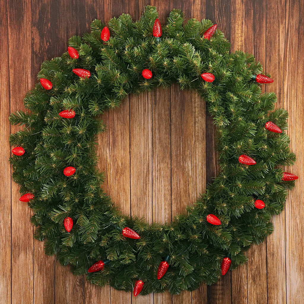 25 C9 Red LED Christmas Lights 8’’ Spacing - Christmas Lights