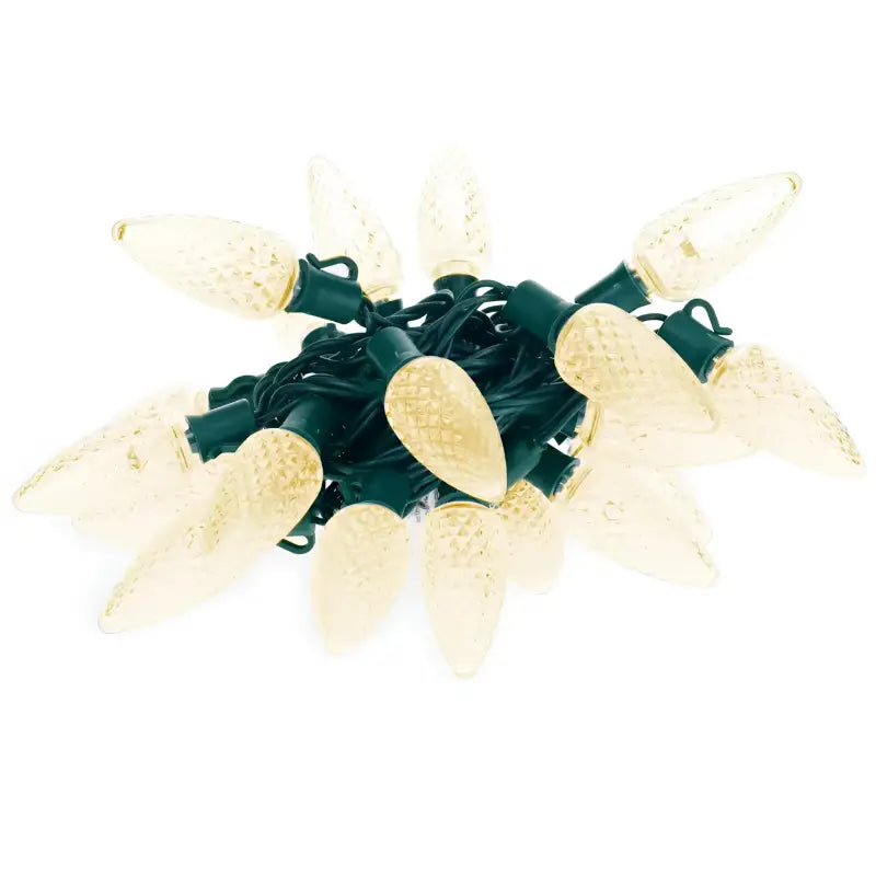 25 C9 Warm White LED Christmas Lights 8’’ Spacing - Christmas Lights