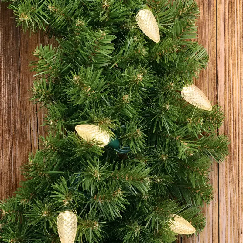 25 C9 Warm White LED Christmas Lights 8’’ Spacing - Christmas Lights