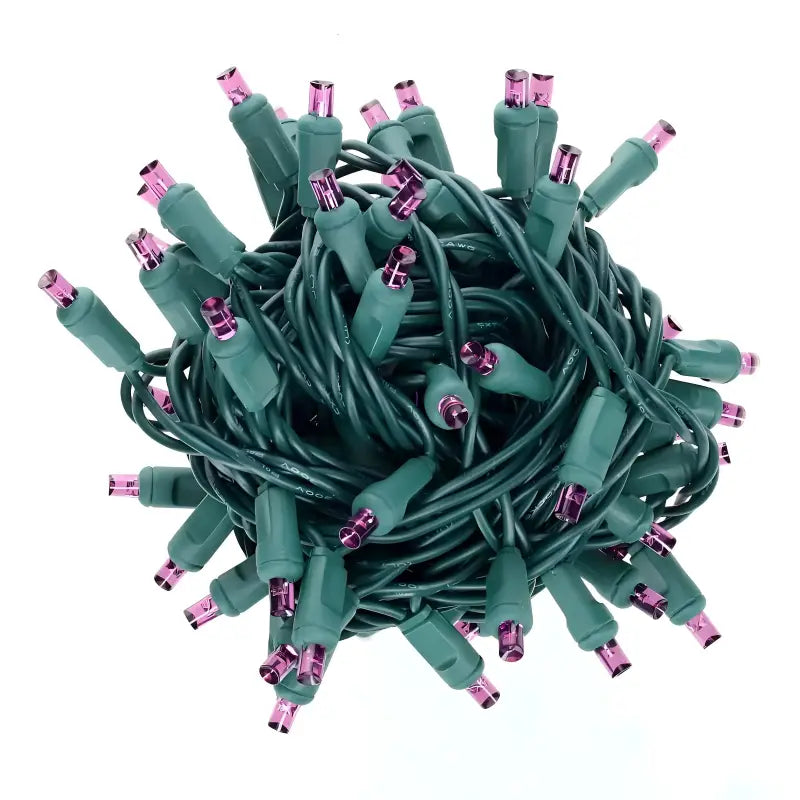 35 5mm Purple LED Christmas Lights 4’’ Spacing - Christmas Lights