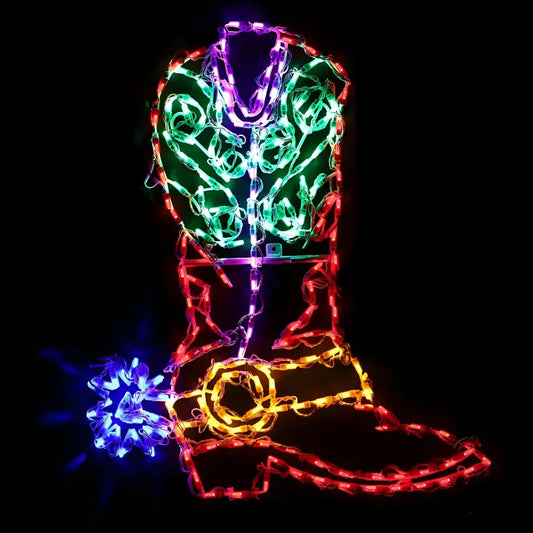36’’ Tall Cowboy Boot Right Facing - Designer Series Display - Wireframes Displays and Yard Art