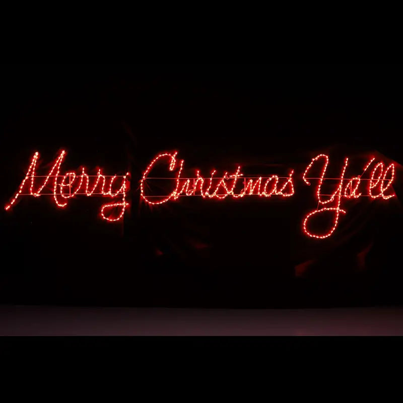 4.5ft Tall Merry Christmas Ya’ll w/ RGB Lights - Designer Series Display - Wireframes Displays and Yard Art