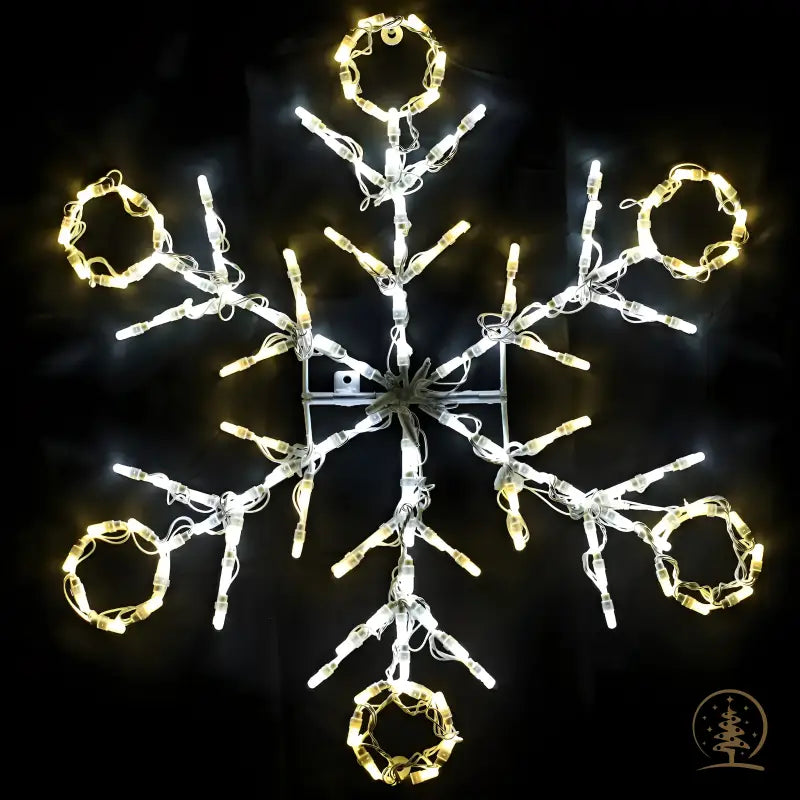4ft Tall Let It Snow w/ RGB Lights and 6 Unique Snowflakes - Designer Series Display - Complete Scene - Wireframes