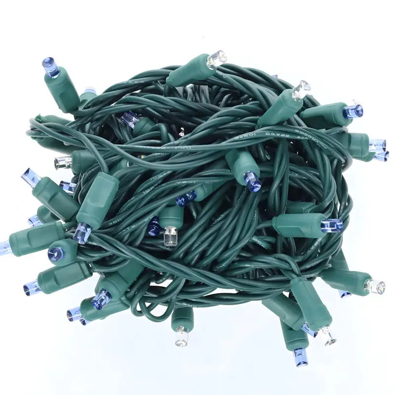 50 5mm Blue Cool White Dazzle Strobing/Static LED Strobe Lights 6’’ Spacing - Christmas Lights