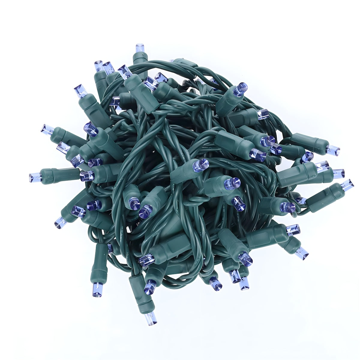 50 5mm Blue LED Christmas Lights 4’’ Spacing - Christmas Lights