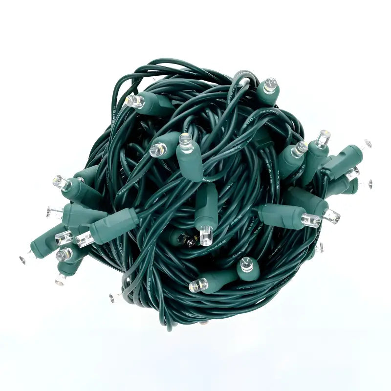 50 5mm Champagne Warm White Pure White Cool White LED Christmas Lights 6’’ Spacing - Christmas Lights