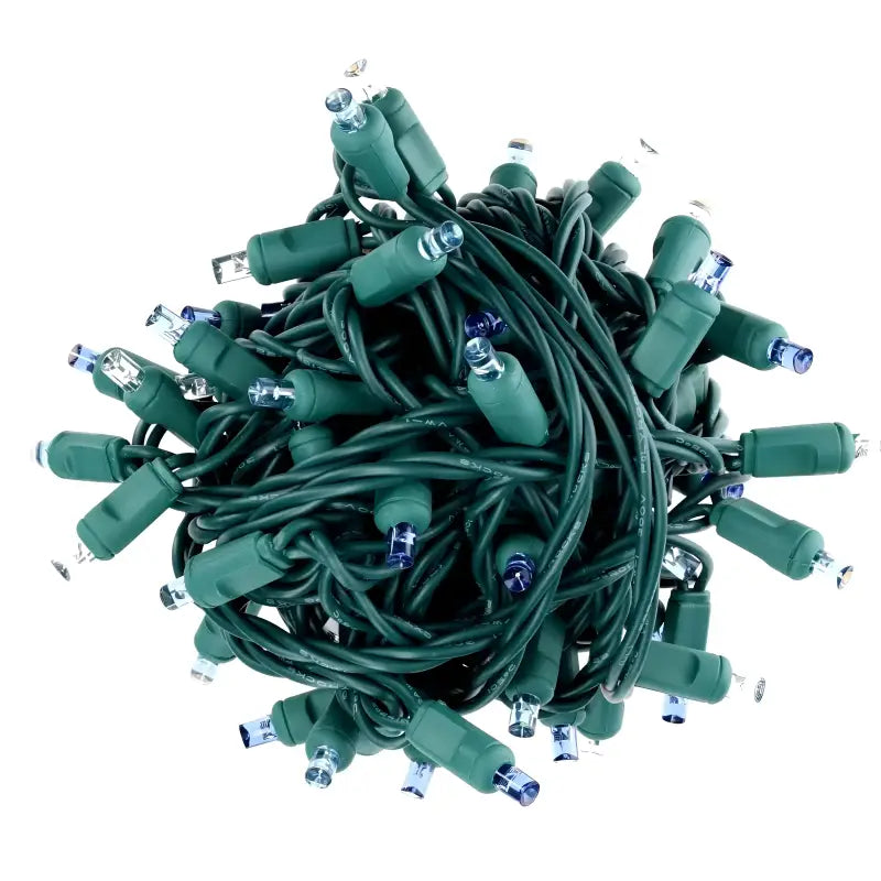 50 5mm ColorSplash Arctic Blue Cool White Teal LED Christmas Lights 6’’ Spacing Christmas Lights