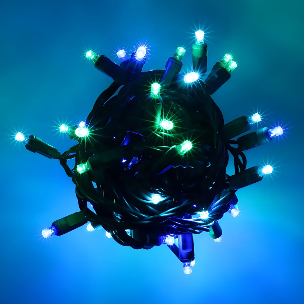 50 5mm ColorSplash Bahamas 5mm Multicolor LED Christmas Lights 6’’ Spacing - Christmas Lights