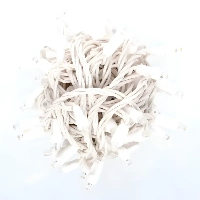 50 5mm ColorSplash Champagne Warm White Pure White Cool White LED Christmas Lights 6’’ Spacing White Wire - Christmas