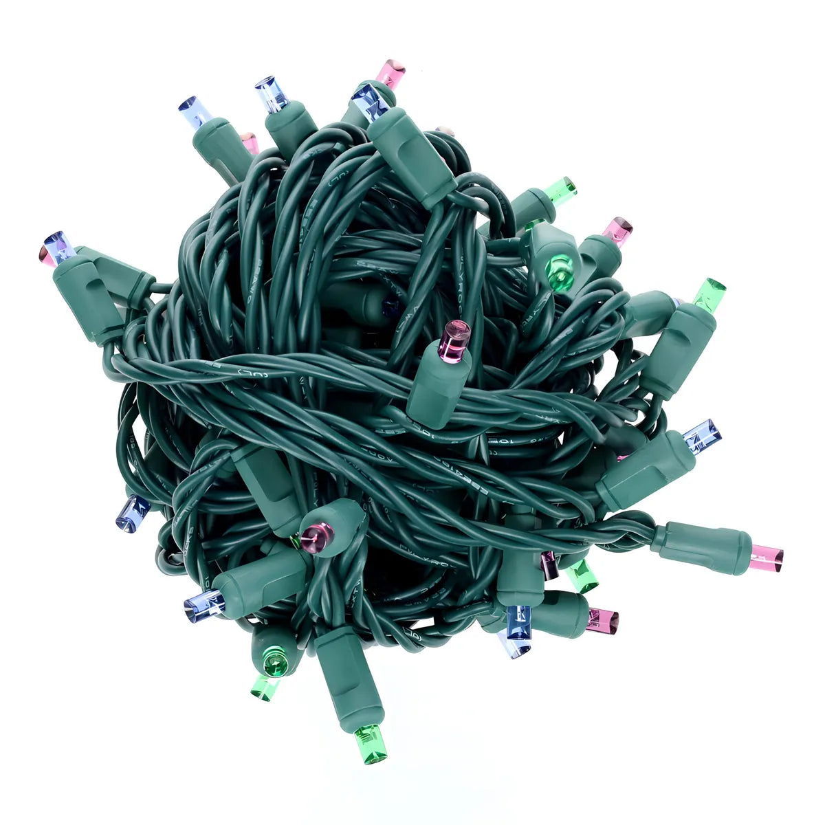 50 5mm ColorSplash Colombia Blue Green Purple LED Christmas Lights 6’’ Spacing - Christmas Lights