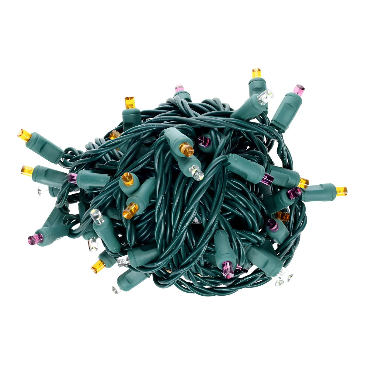 50 5mm ColorSplash Halloween Purple Cool White Orange LED Christmas Lights 6’’ Spacing - Christmas Lights