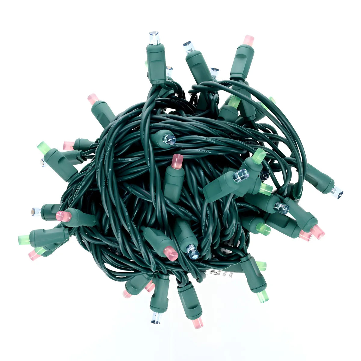 50 5mm ColorSplash Havana Teal Lime Green Pink LED Christmas Lights 6’’ Spacing - Christmas Lights