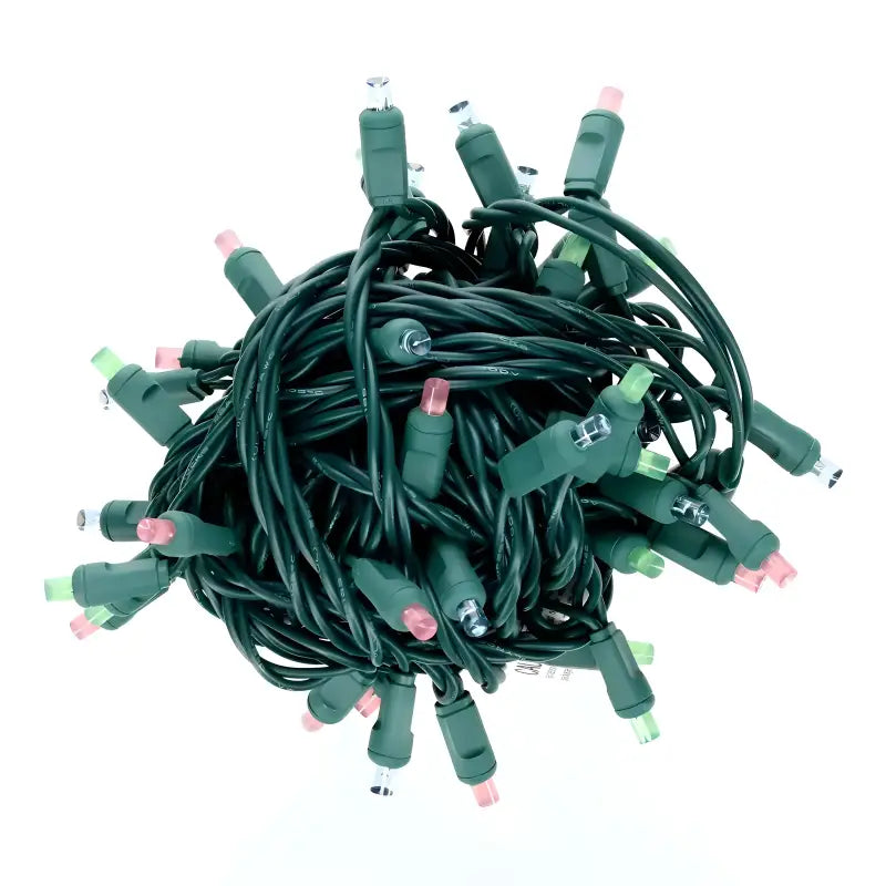 50 5mm ColorSplash Havana Teal Lime Green Pink LED Christmas Lights 6’’ Spacing - Christmas Lights