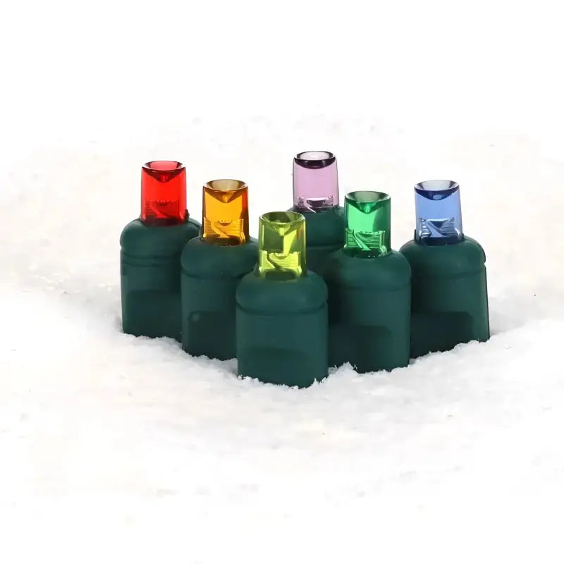 50 5mm ColorSplash Rainbow Red Orange Gold Green Blue and Purple LED Christmas Lights 6’’ Spacing - Christmas Lights