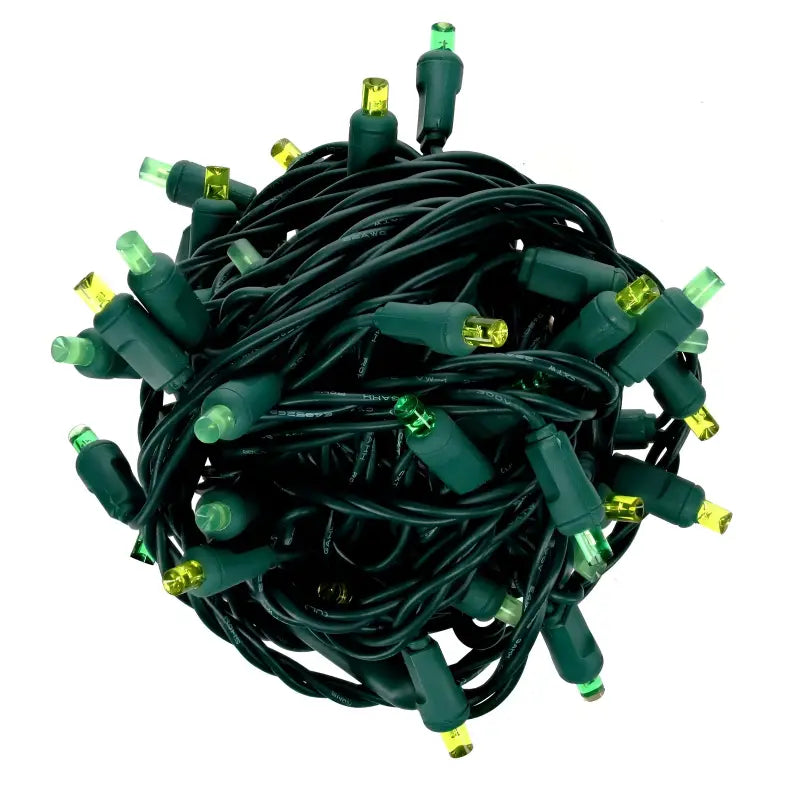 50 5mm ColorSplash Shamrock Green Lime Green Gold LED Christmas Lights 6’’ Spacing Christmas Lights
