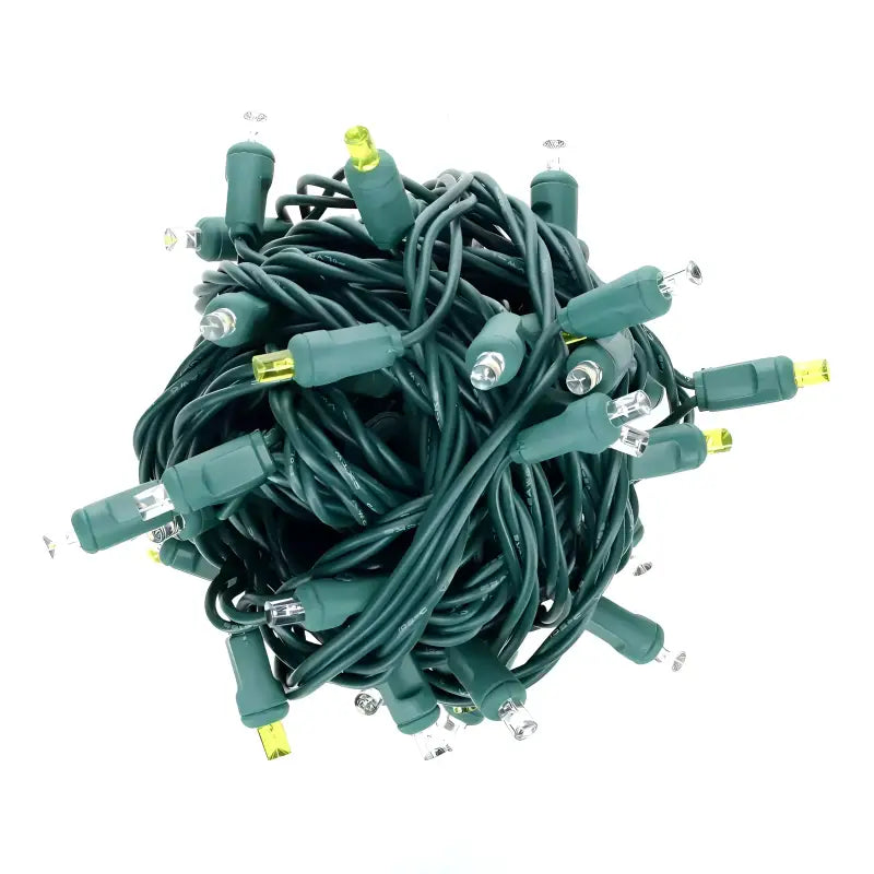 50 5mm ColorSplash Silver & Gold Warm White Cool White Gold LED Christmas Lights 6’’ Spacing - Christmas Lights