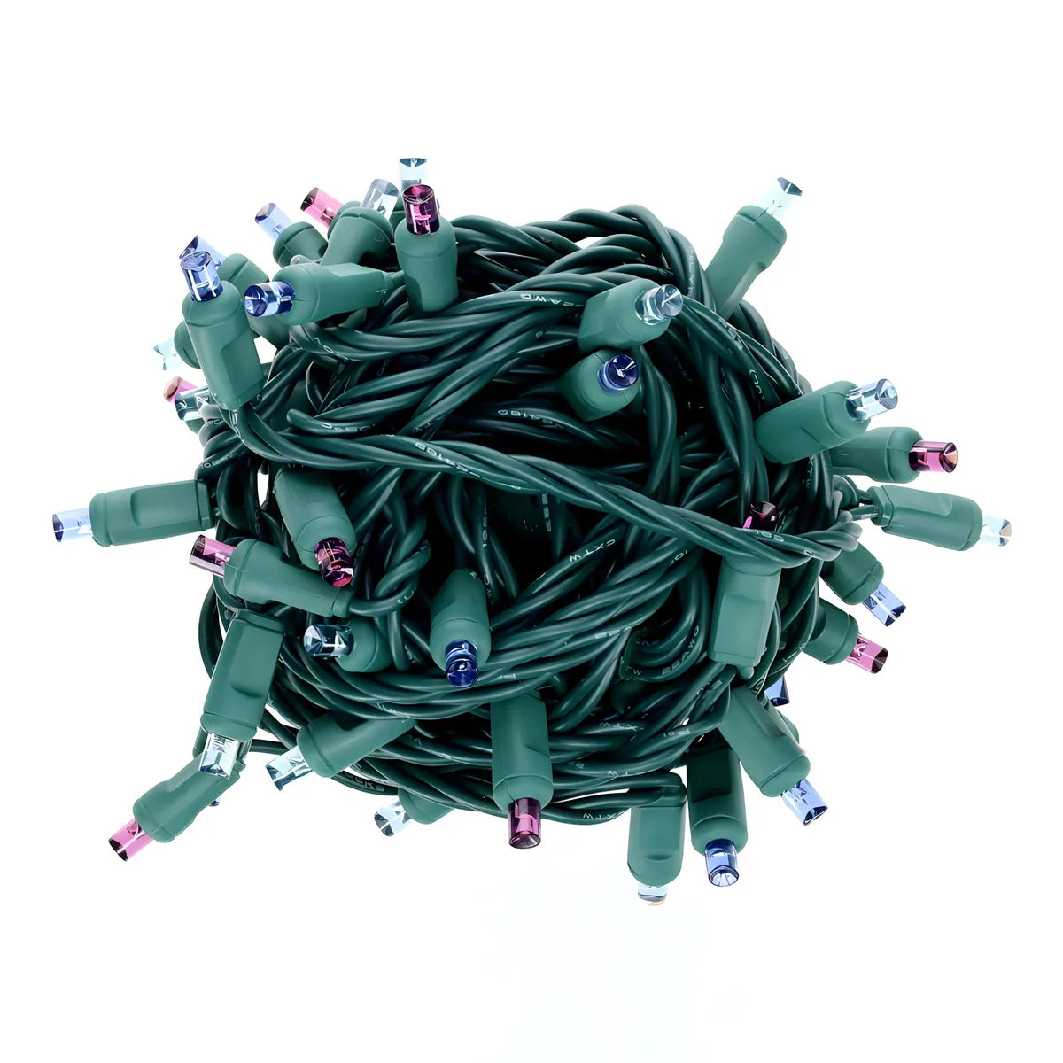 50 5mm ColorSplash Stardust Blue Purple Teal LED Christmas Lights 6’’ Spacing - Christmas Lights