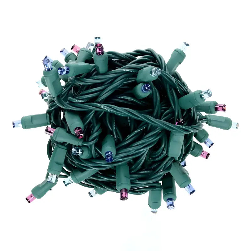 50 5mm ColorSplash Stardust Blue Purple Teal LED Christmas Lights 6’’ Spacing - Christmas Lights