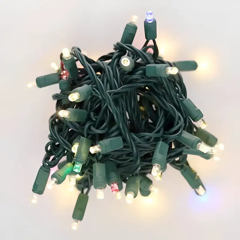 50 5mm ColorSplash Treasure Warm White/RGB Smooth Fading LED Christmas Lights 6’’ Spacing Christmas Lights