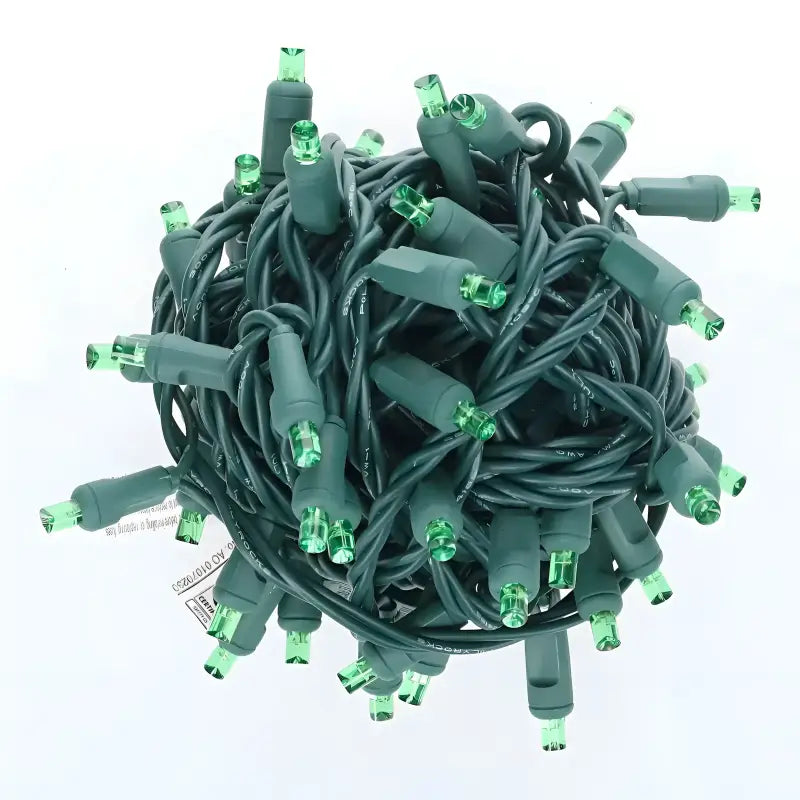 50 5mm Green SuperSpark LED Strobe Lights 6’’ Spacing - Christmas Lights