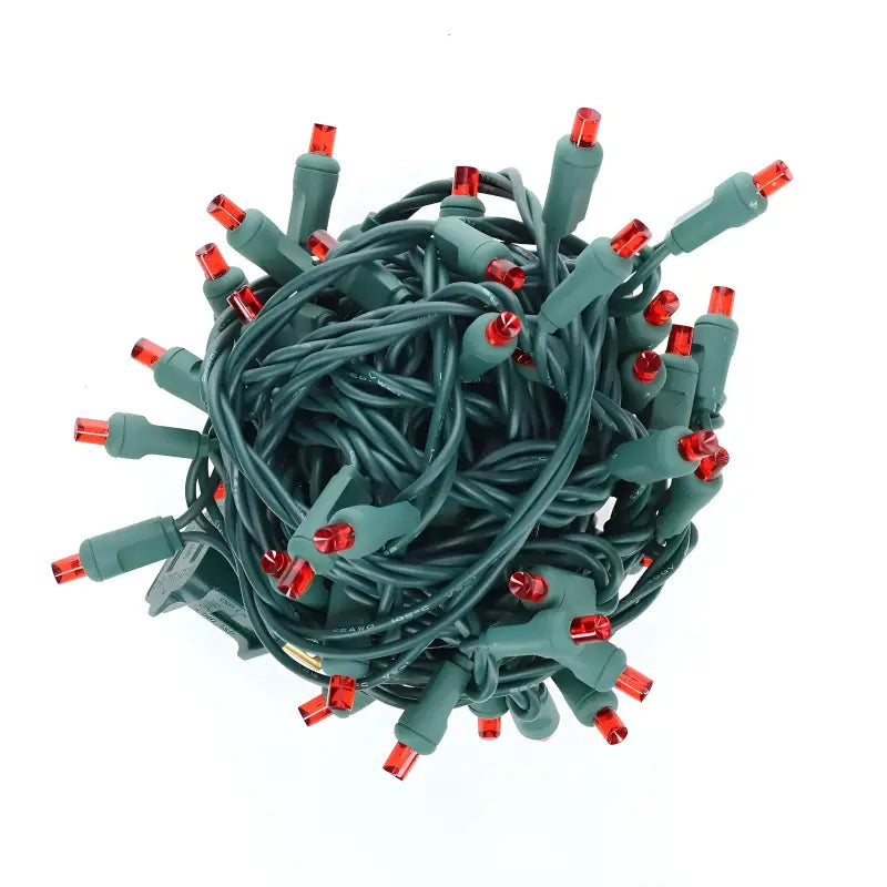 50 5mm Red QuadSpark Strobing/Static LED Strobe Lights 6’’ Spacing Christmas Lights