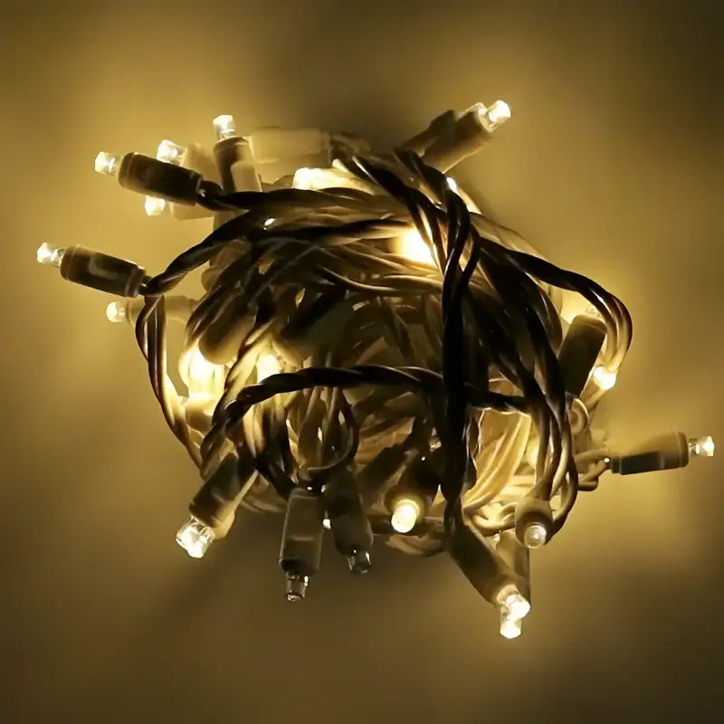 50 5mm Warm White QuadSpark Strobing/Static LED Strobe Lights 6’’ Spacing White Wire Christmas Lights