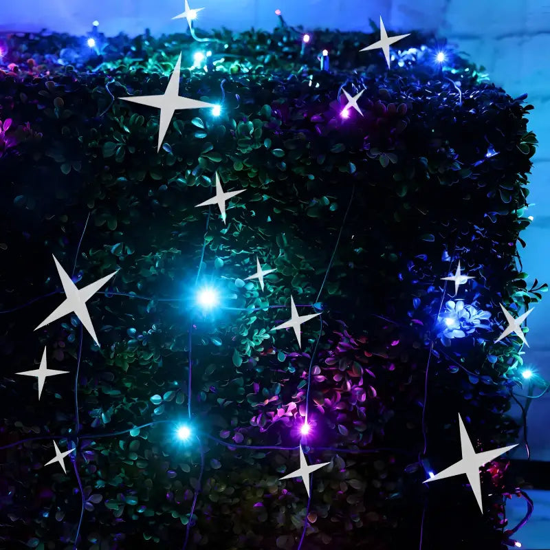 5mm 4’ x 6’ Stardust Blue Purple Teal DreamSpark Smooth Fade LED Net Lights Christmas Lights