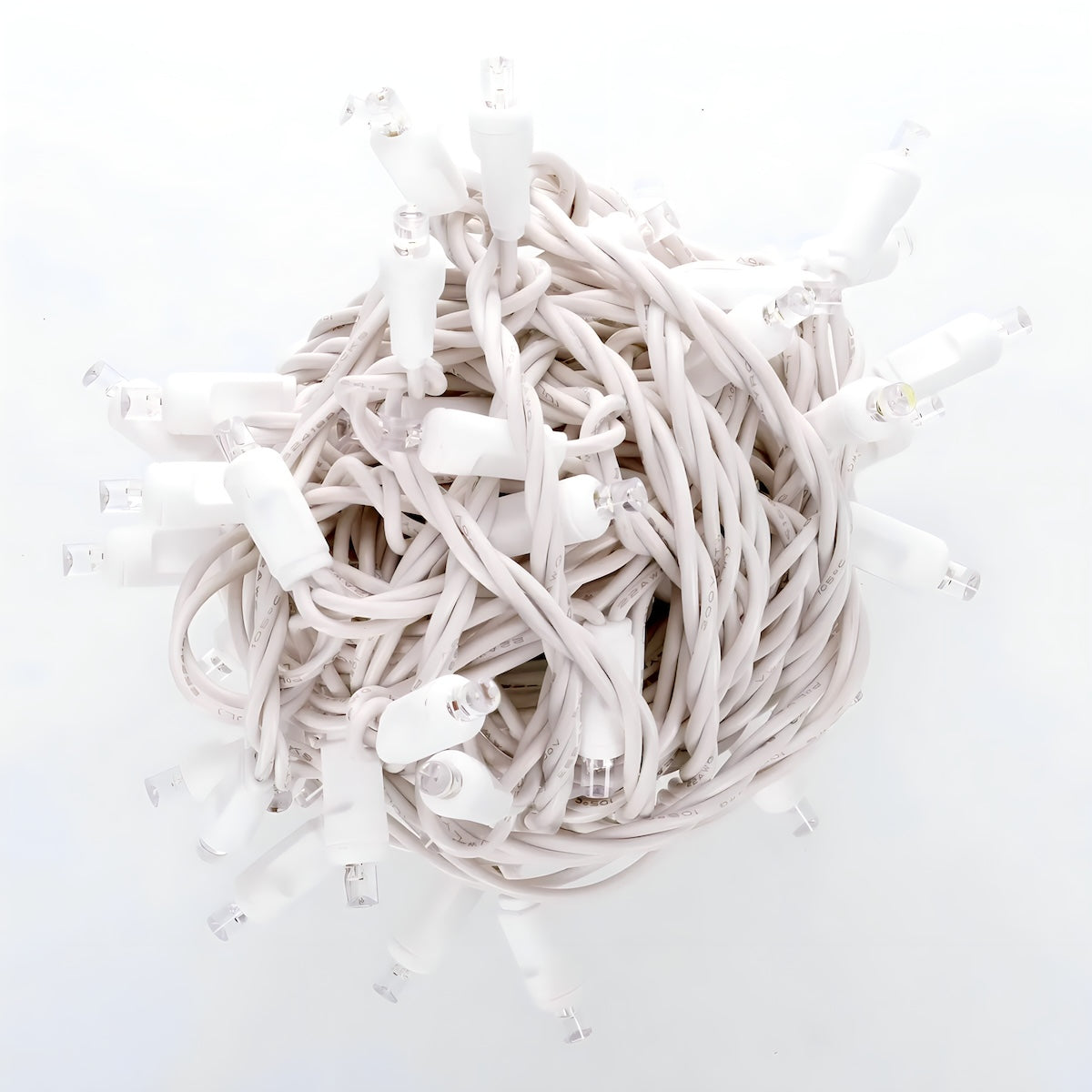 5mm LED Strobe Lights SuperSpark Cool White Strobe Light String 50 Bulbs 6’’ Spacing White Wire - Christmas Lights