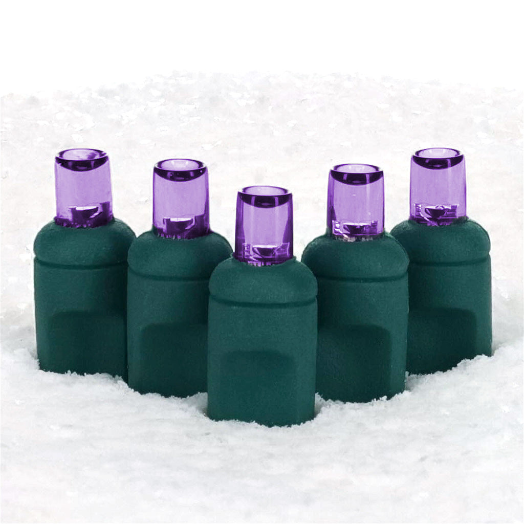 5mm Purple LED Christmas Lights 35 Bulbs 4’’ Spacing - Christmas Lights