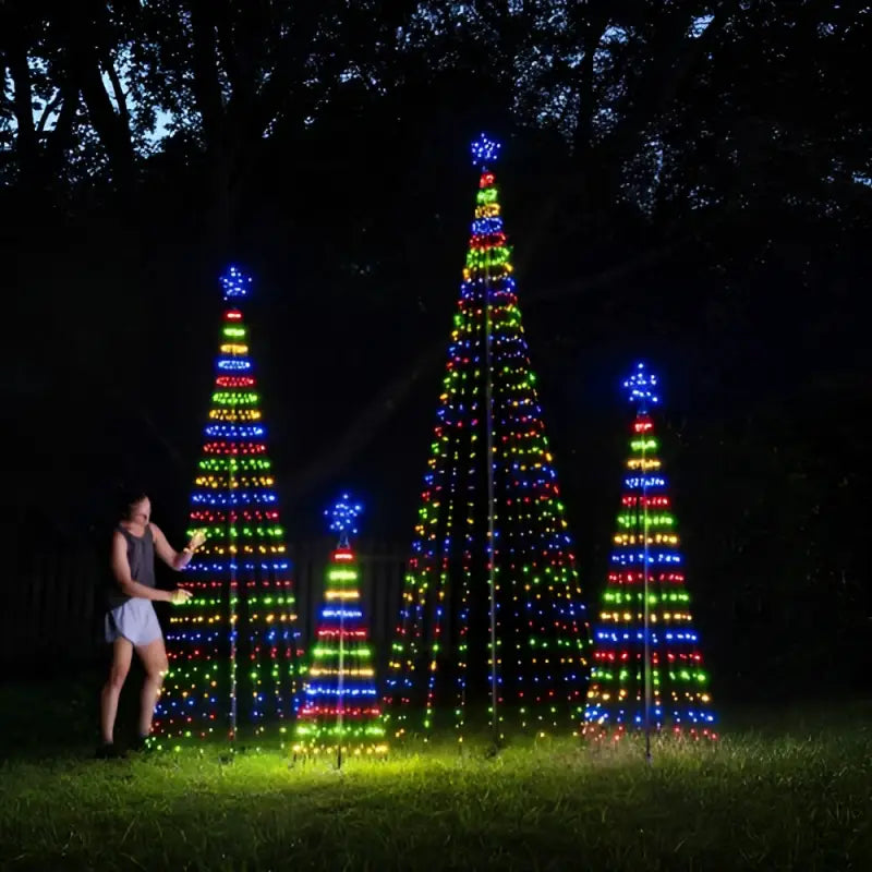 6’ Multicolor LED Animated Outdoor Lightshow Tree Black Frame - Christmas Lights